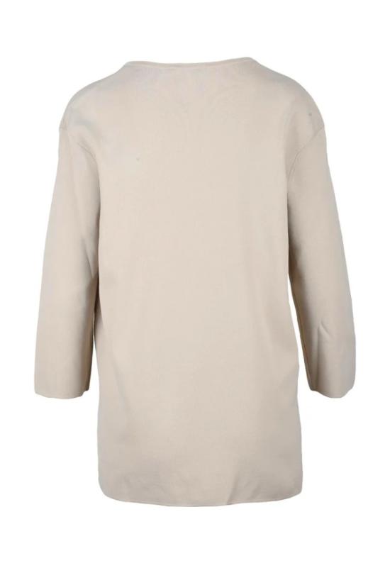  막스마라 스웨터 베이지색 비스코스 혼방 3/4 소매 스웨터 - MAX MARA