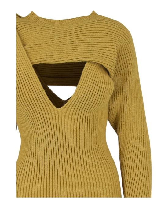  보테가베네타 미디 원피스 637493 VKWD0 7661 M Neutrals - BOTTEGA VENETA