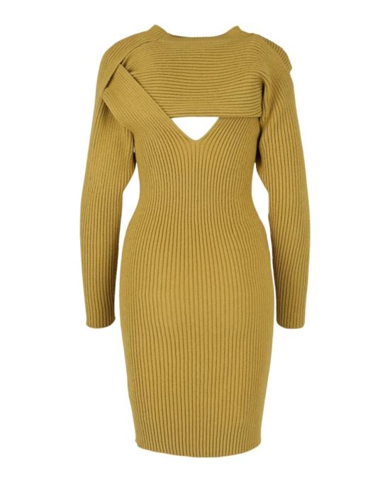  보테가베네타 미디 원피스 637493 VKWD0 7661 M Neutrals - BOTTEGA VENETA