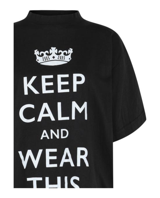  발렌시아가 킵 캄 오버사이즈 티셔츠 787349 TRVC6 9034 00973 1 Black - BALENCIAGA