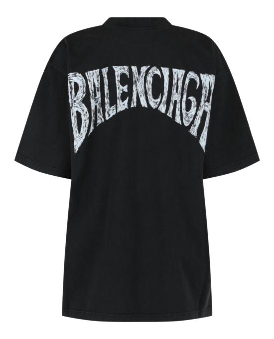 발렌시아가 파리 트로피칼 미디움 핏 티셔츠 764235 TPVL9 1569 00993 M Black - BALENCIAGA
