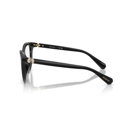 26SS 스와로브스키 안경 광택 있는 블랙 컬러의 볼드한 캣아이 안경 - SWAROVSKI