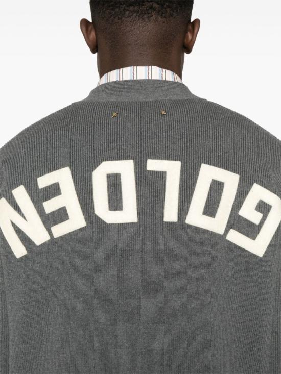 26FW 골든구스 코튼 니트 V넥 버튼 가디건 GMP00946 P000662 60304 Grey - GOLDEN GOOSE