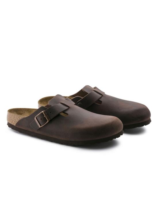 26SS 버켄스탁 보스턴 오일드 레더 클로그 860133 Black - BIRKENSTOCK