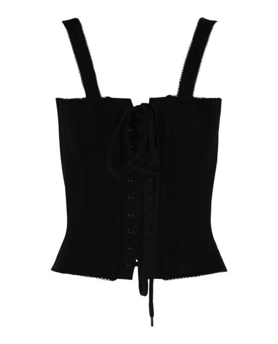  발렌시아가 탱크탑 코르셋 746213 TNV49 1000 00002 XXS Black - BALENCIAGA