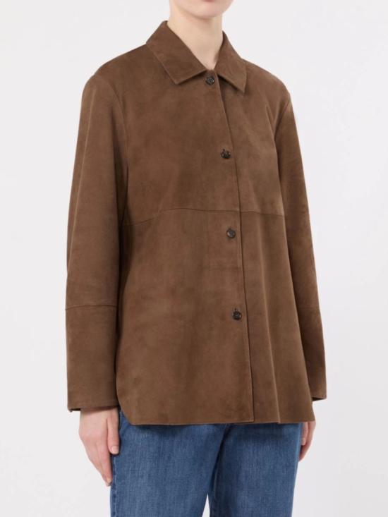26FW 막스마라 GOCCE 고체 스웨이드 레더 자켓 GOCCE 고체 스웨이드 레더 자켓 2629446011600 Brown - MAX MARA