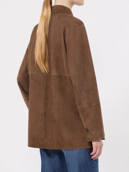 26FW 막스마라 GOCCE 고체 스웨이드 레더 자켓 GOCCE 고체 스웨이드 레더 자켓 2629446011600 Brown - MAX MARA