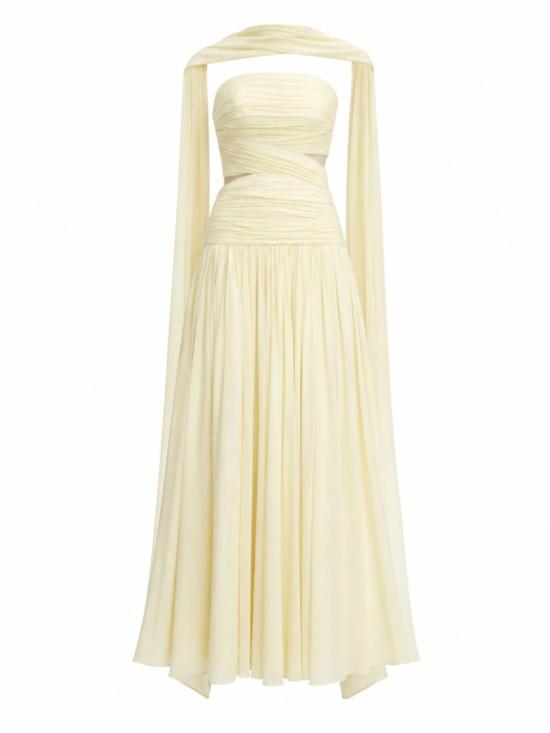  셀프 포트레이트 롱 원피스 SS26 265X Y YELLOW Neutrals