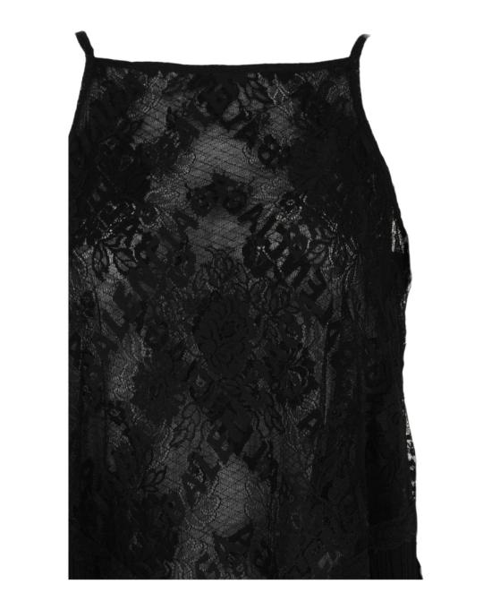  발렌시아가 스카프 프린지 레이스 탑 746261 TOR02 1000 00002 34 Black - BALENCIAGA