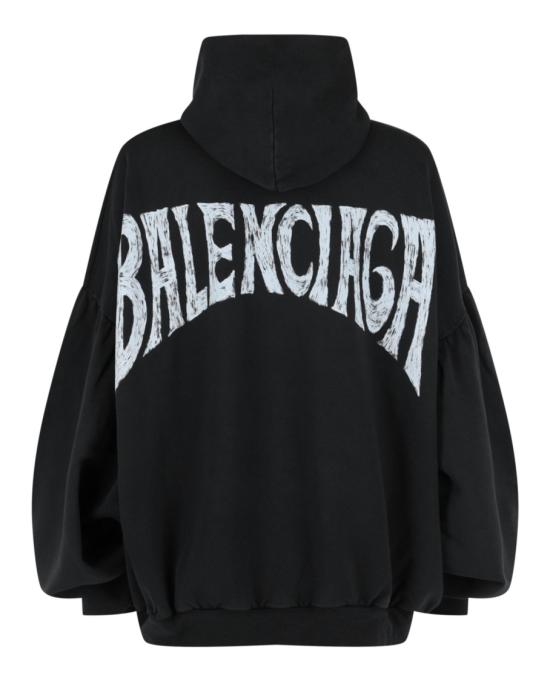 발렌시아가 파리 트로피칼 라운드 오버사이즈 후드 761458 TPVM1 1569 00993 4 Black - BALENCIAGA