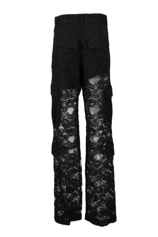  엠에스지엠 스트레이트 팬츠 블랙 블렌드 레귤러핏 - MSGM
