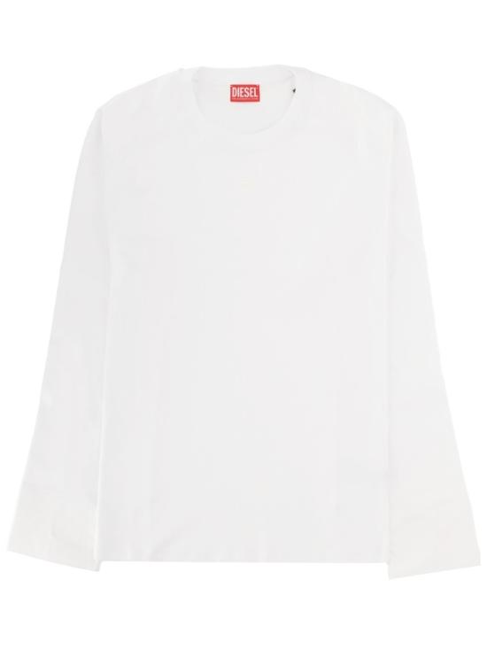 26SS 디젤 T-KAUKO 바이커 넥 스트랩 티셔츠 A22982 0DECG100 White