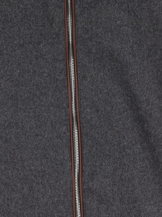 26FW 브루넬로 쿠치넬리 본디드 울 플란넬 탈부착 후드 다운 자켓 MM4701606 Grey - BRUNELLO CUCINELLI