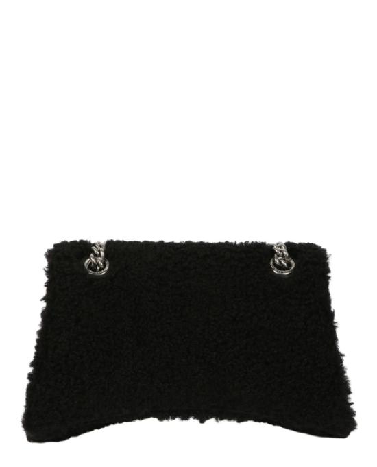  발렌시아가 크러쉬 스몰 체인 백 페이크 셔링 729314 210PC 1000 00002 NS Black - BALENCIAGA