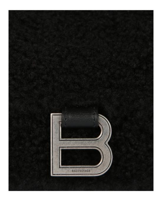  발렌시아가 크러쉬 스몰 체인 백 페이크 셔링 729314 210PC 1000 00002 NS Black - BALENCIAGA