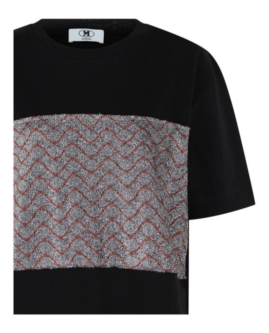 엠 미쏘니 반팔 티셔츠 S23UL09 BJ00LW S91MJ 92080 L Black - M MISSONI