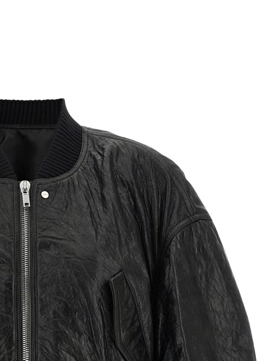26FW 릭 오웬스 가죽 자켓 RP02F5702LBE09 Black - RICK OWENS