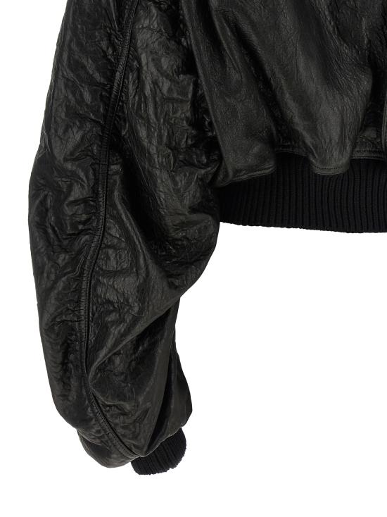 26FW 릭 오웬스 가죽 자켓 RP02F5702LBE09 Black - RICK OWENS