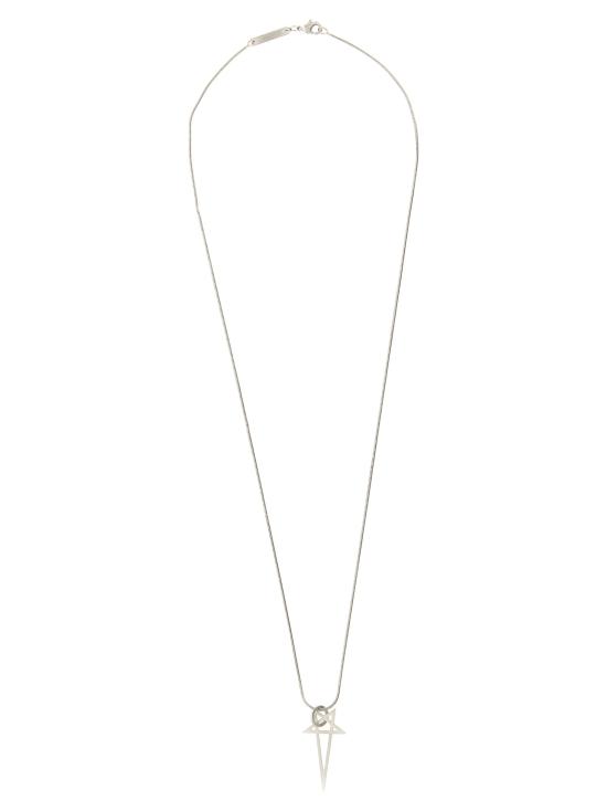 26FW 릭 오웬스 펜타그램 팜 네크리스 RJ0000066MMT128 Silver
