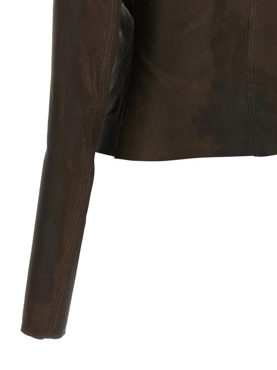 26FW 릭 오웬스 가죽 자켓 RP02F5701LSV84 Brown - RICK OWENS