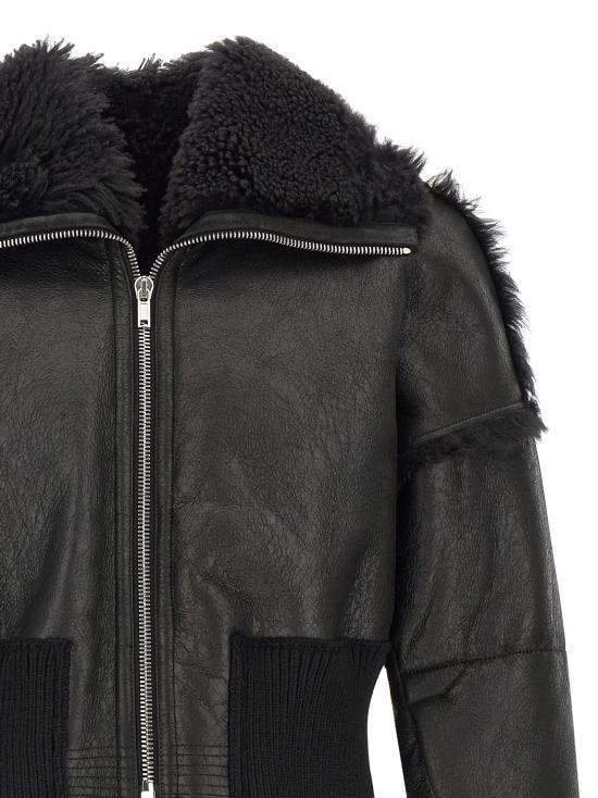 26FW 릭 오웬스 가죽 자켓 RU02F4780LSHC09 Black - RICK OWENS