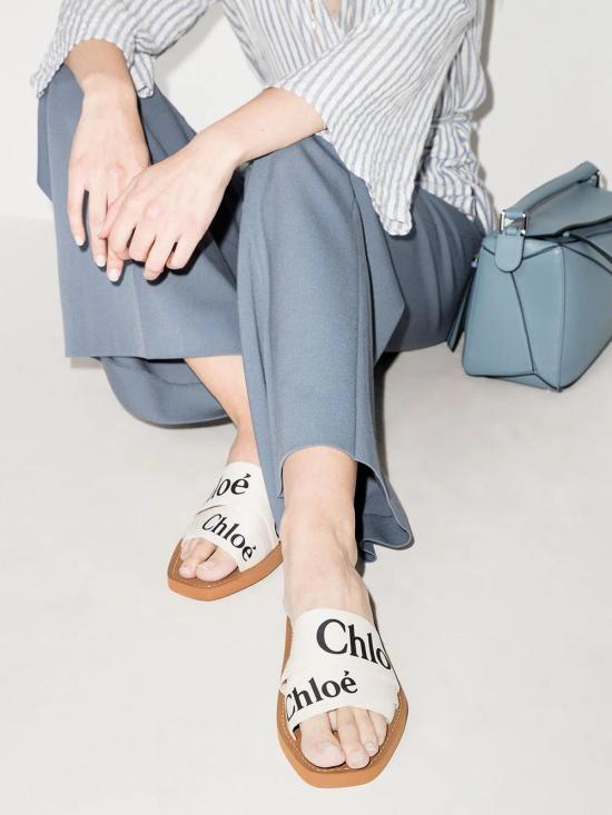 26FW 끌로에 우디 플랫 뮬 CHC22U188Z3 101 Bianco - CHLOE