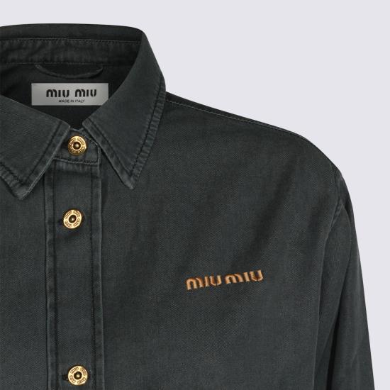 26FW 미우미우 샴브레이 셔츠 GWC131SOOO 15MPF0002 Nero - MIU MIU