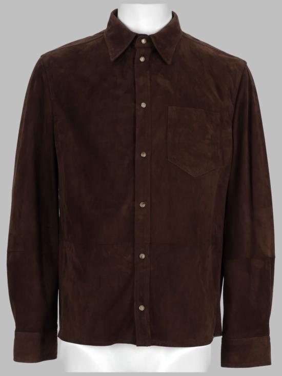 26SS 브루넬로 쿠치넬리 스웨이드 오버셔츠 MPCFN2039 C8552 BROWN