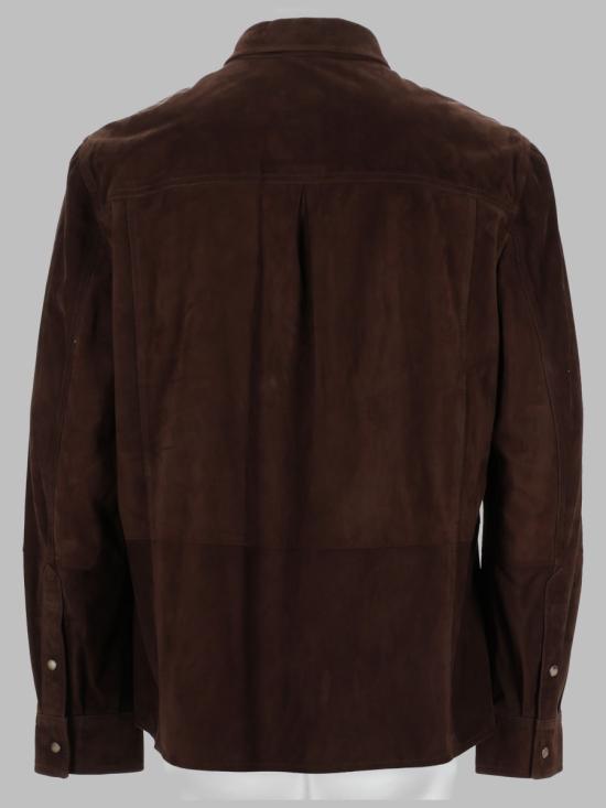 26SS 브루넬로 쿠치넬리 스웨이드 오버셔츠 MPCFN2039 C8552 BROWN - BRUNELLO CUCINELLI