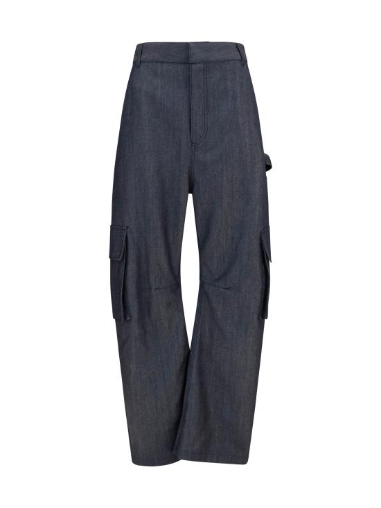 26FW 발렌시아가 유틸리티 울 카고 팬츠 A002ADTUT44 4100 BLUE