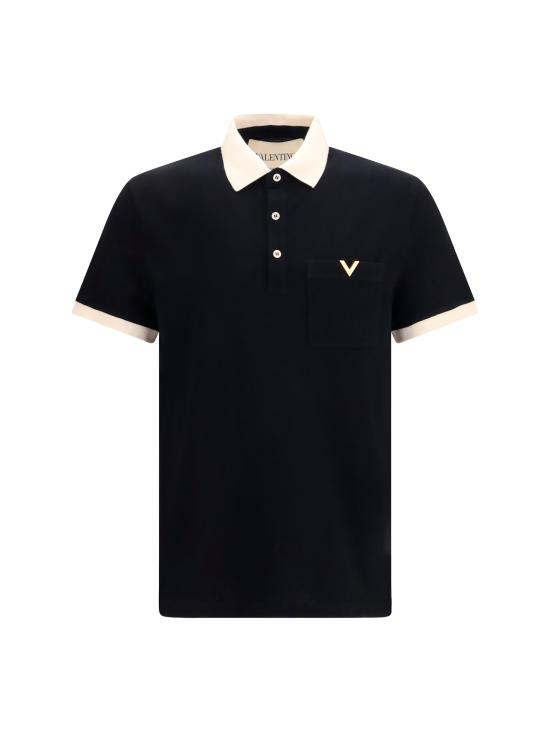 26FW 발렌티노 가라바니 폴로 티셔츠 9V3MH01KBGT 9RA BLACK
