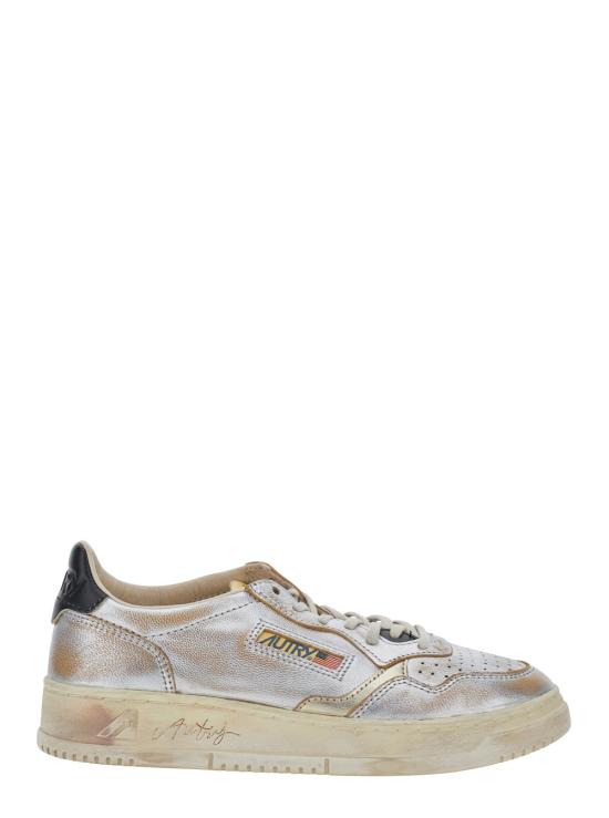 26FW 오트리 슈퍼 빈티지 메달리스트 로우 레더 스니커즈 AVLWWR02SILVERPLATINUMBLACK Metallic