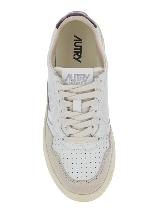 26FW 오트리 메달리스트 로우 레더 스니커즈 AULWLS18WHITEFIG - AUTRY