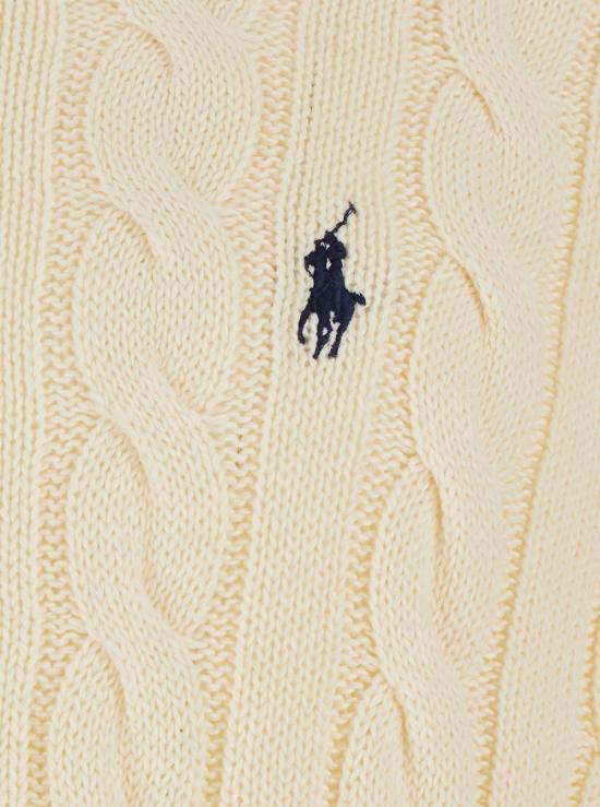 26FW 폴로 랄프로렌 로고 자수 케이블 니트 스웨터 710775885024 White - POLO RALPH LAUREN