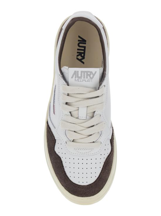 26FW 오트리 메달리스트 로우 레더 스니커즈 AULWFT19WHITEMOGANO - AUTRY