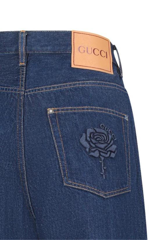 26FW 구찌 자수 데님 트라우저 815629XDC6V - GUCCI