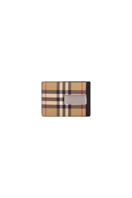 25FW 버버리 체크 패브릭 레더 카드 홀더 8084170 - BURBERRY