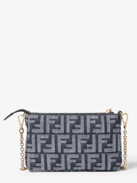 26SS 펜디 바게트 FF 자카드 파우치 8BS073AYB7 F0NAP Blu - FENDI
