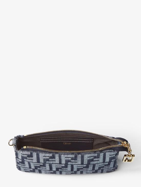 26SS 펜디 바게트 FF 자카드 파우치 8BS073AYB7 F0NAP Blu - FENDI
