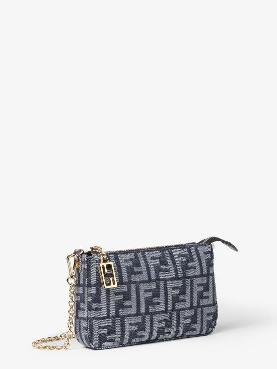 26SS 펜디 바게트 FF 자카드 파우치 8BS073AYB7 F0NAP Blu - FENDI