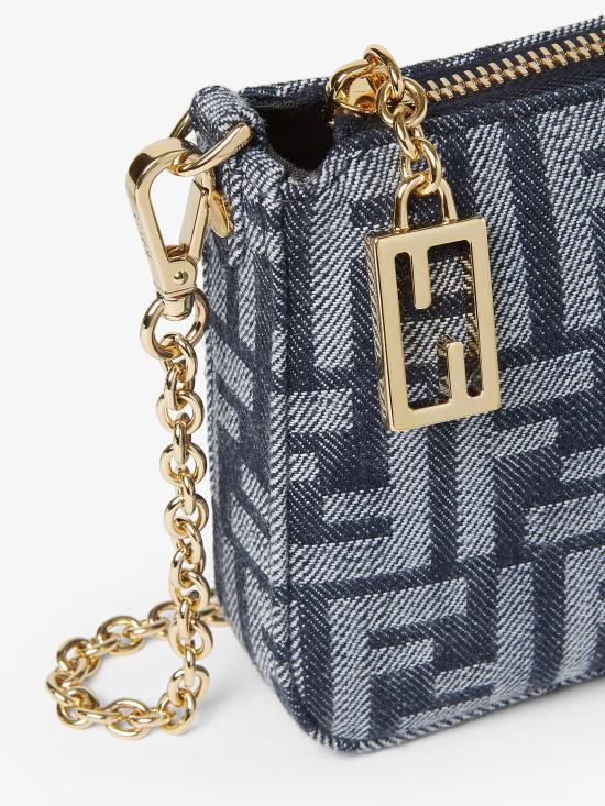 26SS 펜디 바게트 FF 자카드 파우치 8BS073AYB7 F0NAP Blu - FENDI