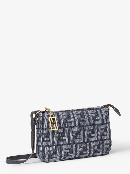 26SS 펜디 바게트 FF 자카드 파우치 8BS073AYB7 F0NAP Blu - FENDI