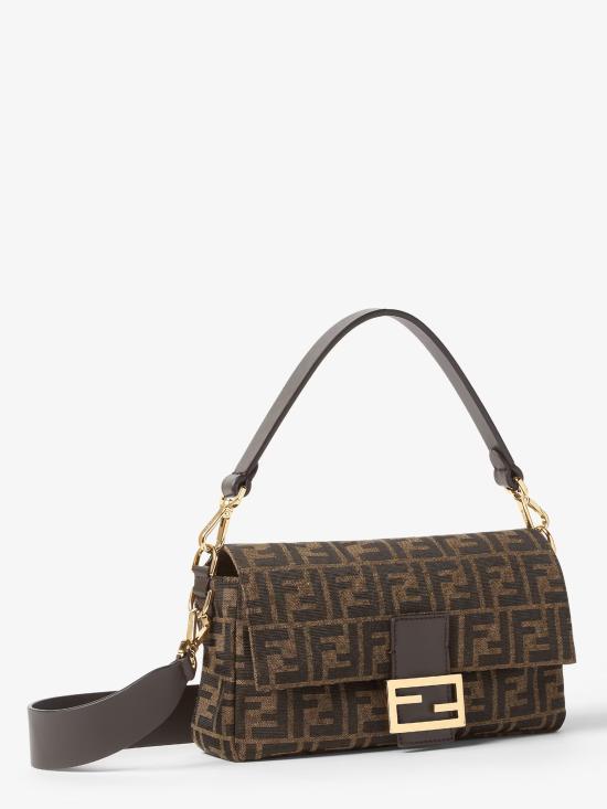 26SS 펜디 FF 자카드 패브릭 바게트 백 8BR600AFPM F1GL7 Marrone - FENDI