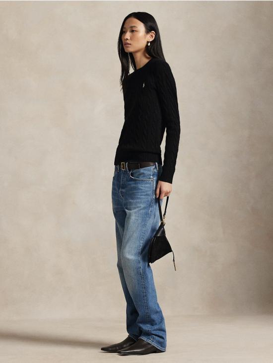 26FW 랄프 로렌 스웨터 미스토 캐시미어 네로 소재의 Maglia a Trecce - RALPH LAUREN