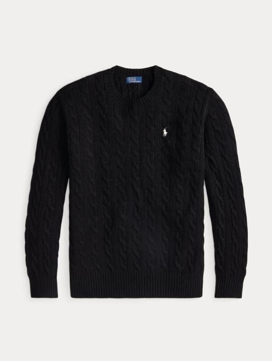 26FW 랄프 로렌 스웨터 미스토 캐시미어 네로 소재의 Maglia a Trecce - RALPH LAUREN