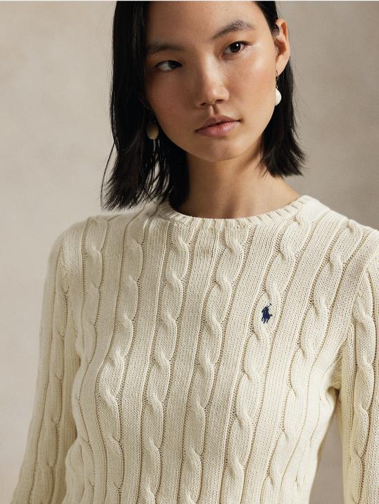 26FW 랄프 로렌 스웨터 미스토 캐시미어 크레마 소재의 Maglia a Trecce - RALPH LAUREN