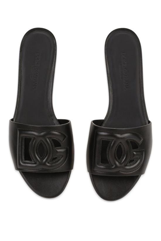 26FW 돌체앤가바나 DG 로고 카프스킨 슬리퍼 CQ0436AY329 80999 Nero - DOLCE & GABBANA