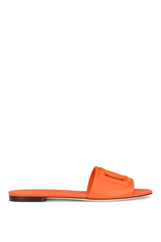 26FW 돌체앤가바나 DG 로고 카프스킨 슬리퍼 CQ0436AY329 80244 Arancio