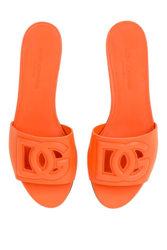 26FW 돌체앤가바나 DG 로고 카프스킨 슬리퍼 CQ0436AY329 80244 Arancio - DOLCE & GABBANA