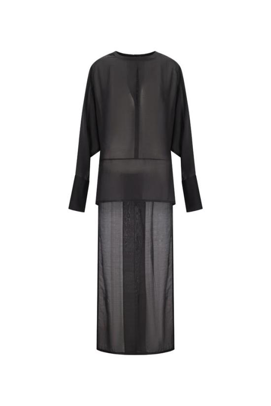 26SS 다크파크 미디 원피스 WSH46FAC161 BLACK